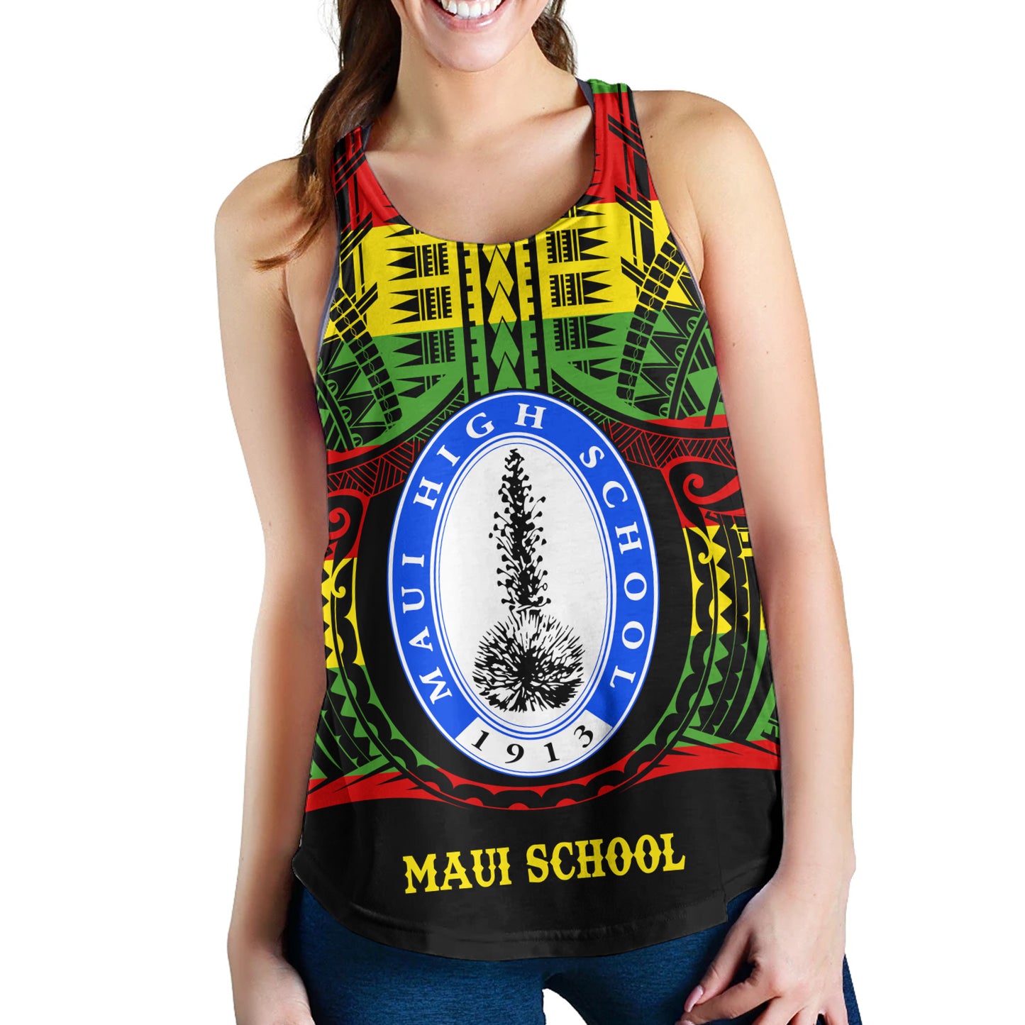 Hawaii Women Tank Maui High School Reggae Color Polynesian