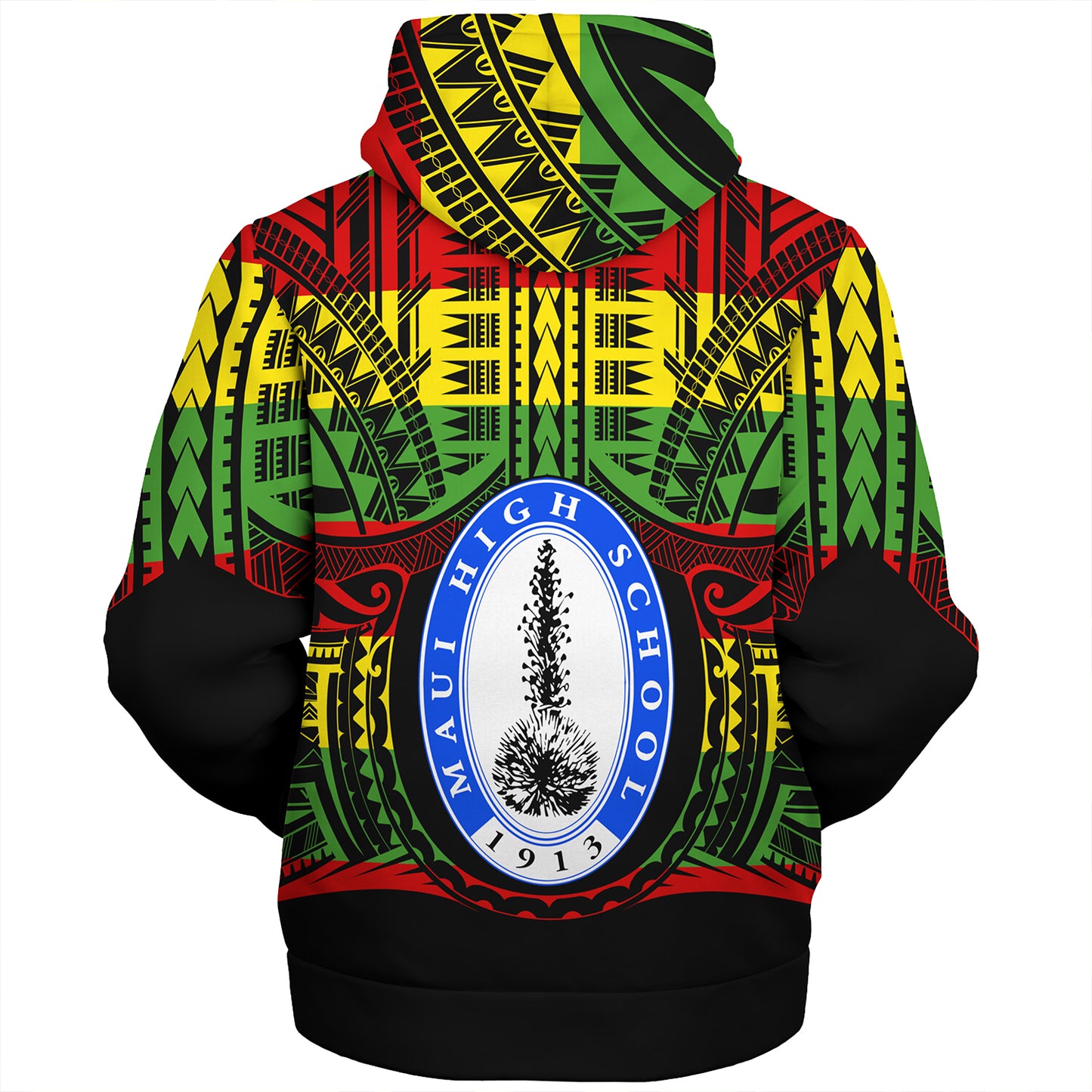 Hawaii Sherpa Hoodie Maui High School Reggae Color Polynesian