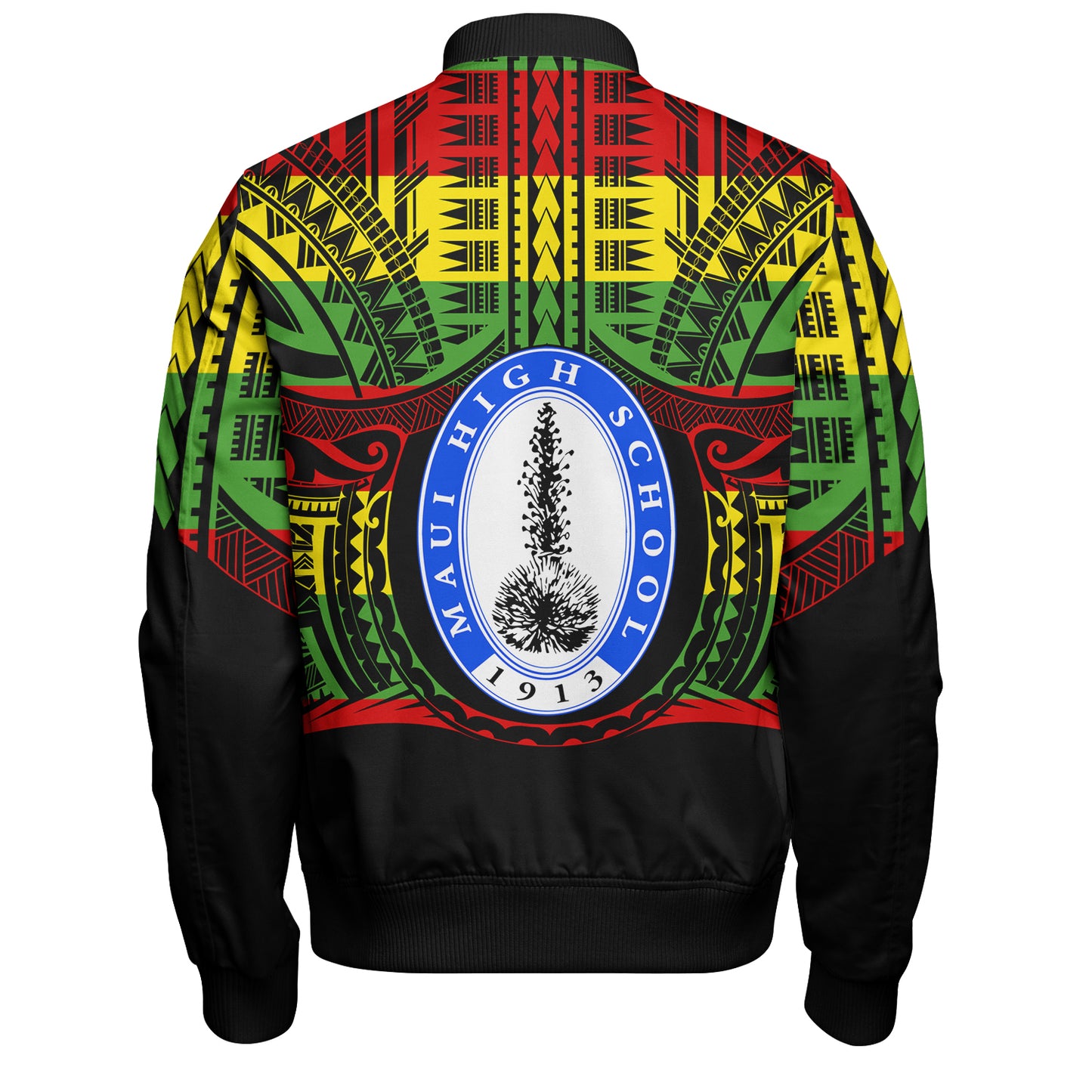 Hawaii Bomber Jacket Maui High School Reggae Color Polynesian