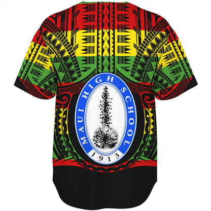 Hawaii Baseball Shirt Maui High School Reggae Color Polynesian