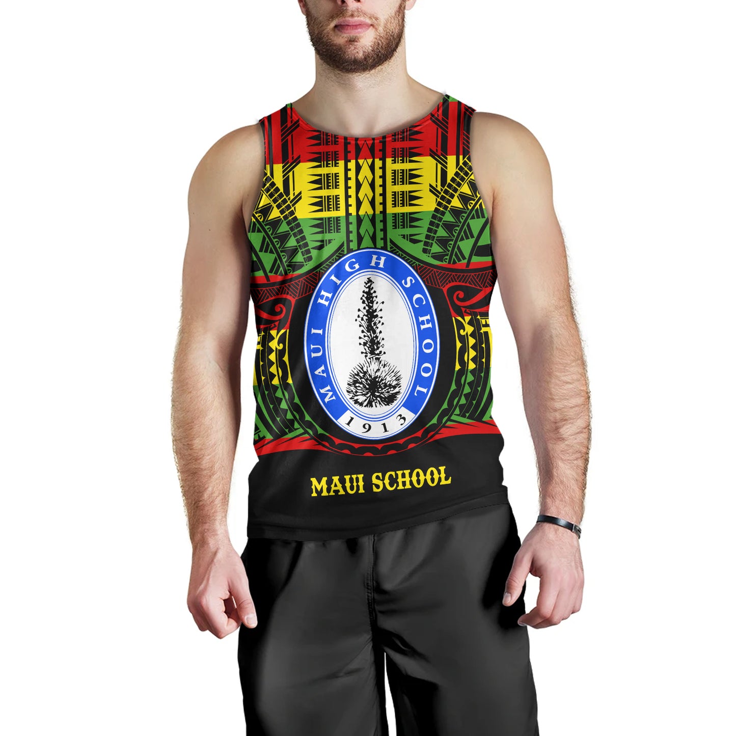 Hawaii Tank Top Maui High School Reggae Color Polynesian