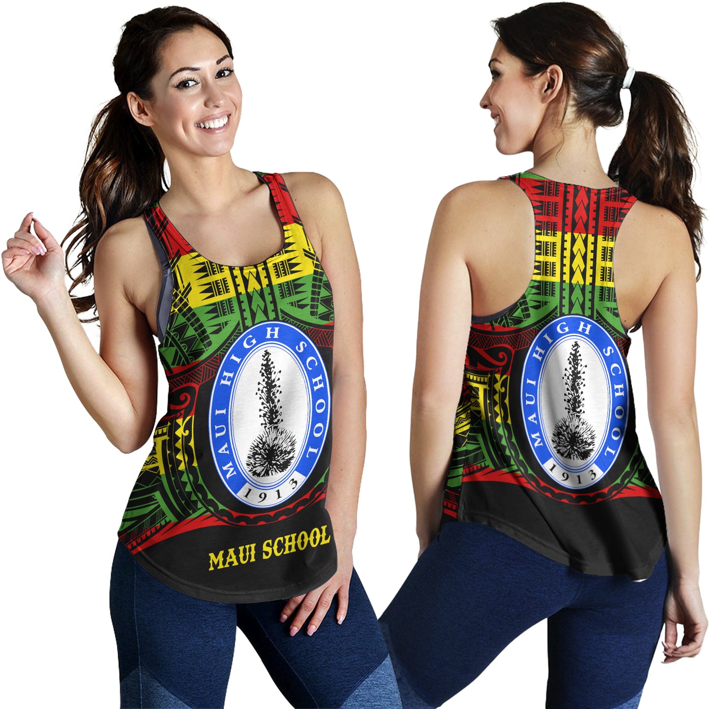 Hawaii Women Tank Maui High School Reggae Color Polynesian