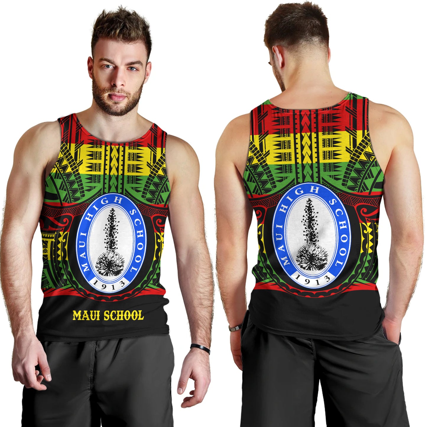 Hawaii Tank Top Maui High School Reggae Color Polynesian
