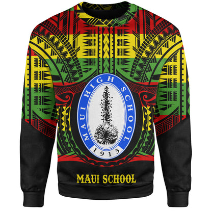 Hawaii Sweatshirt Maui High School Reggae Color Polynesian