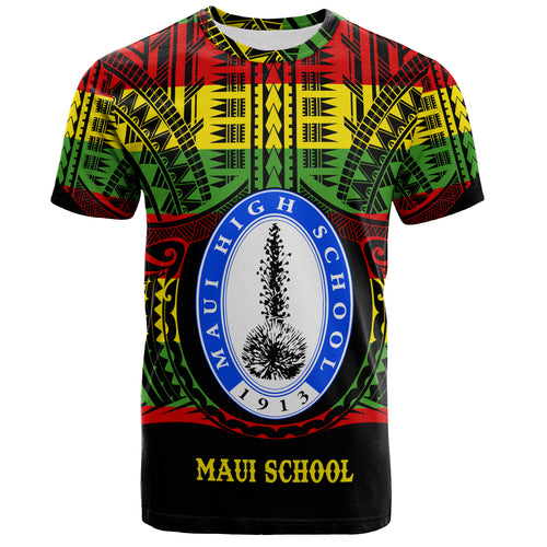 Hawaii T-Shirt Maui High School Reggae Color Polynesian