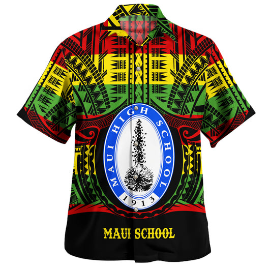 Hawaii Hawaiian Shirt Maui High School Reggae Color Polynesian