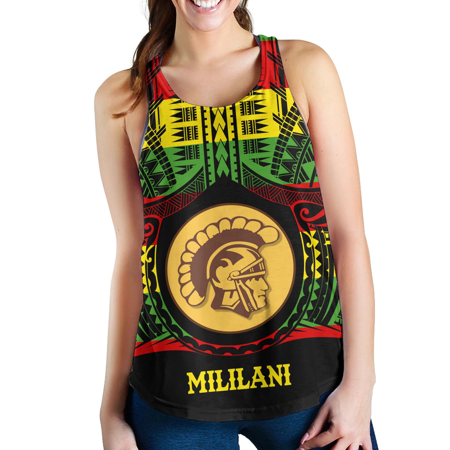 Hawaii Women Tank Mililani High School Reggae Color Polynesian