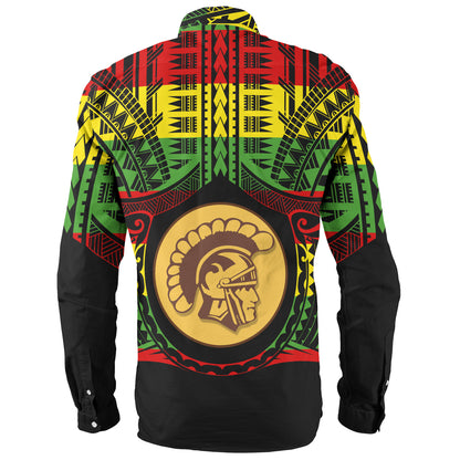Hawaii Long Sleeve Shirt Mililani High School Reggae Color Polynesian