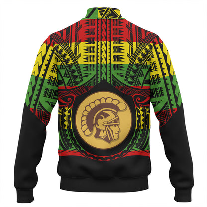 Hawaii Baseball Jacket Mililani High School Reggae Color Polynesian