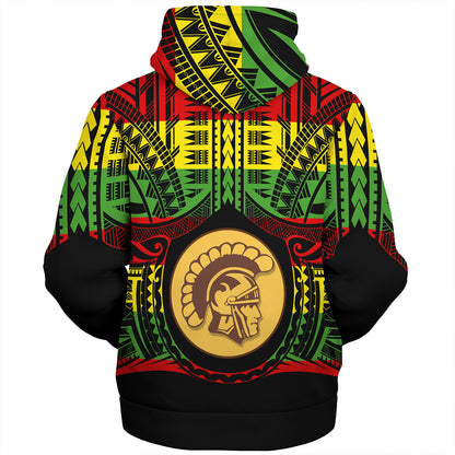 Hawaii Sherpa Hoodie Mililani High School Reggae Color Polynesian