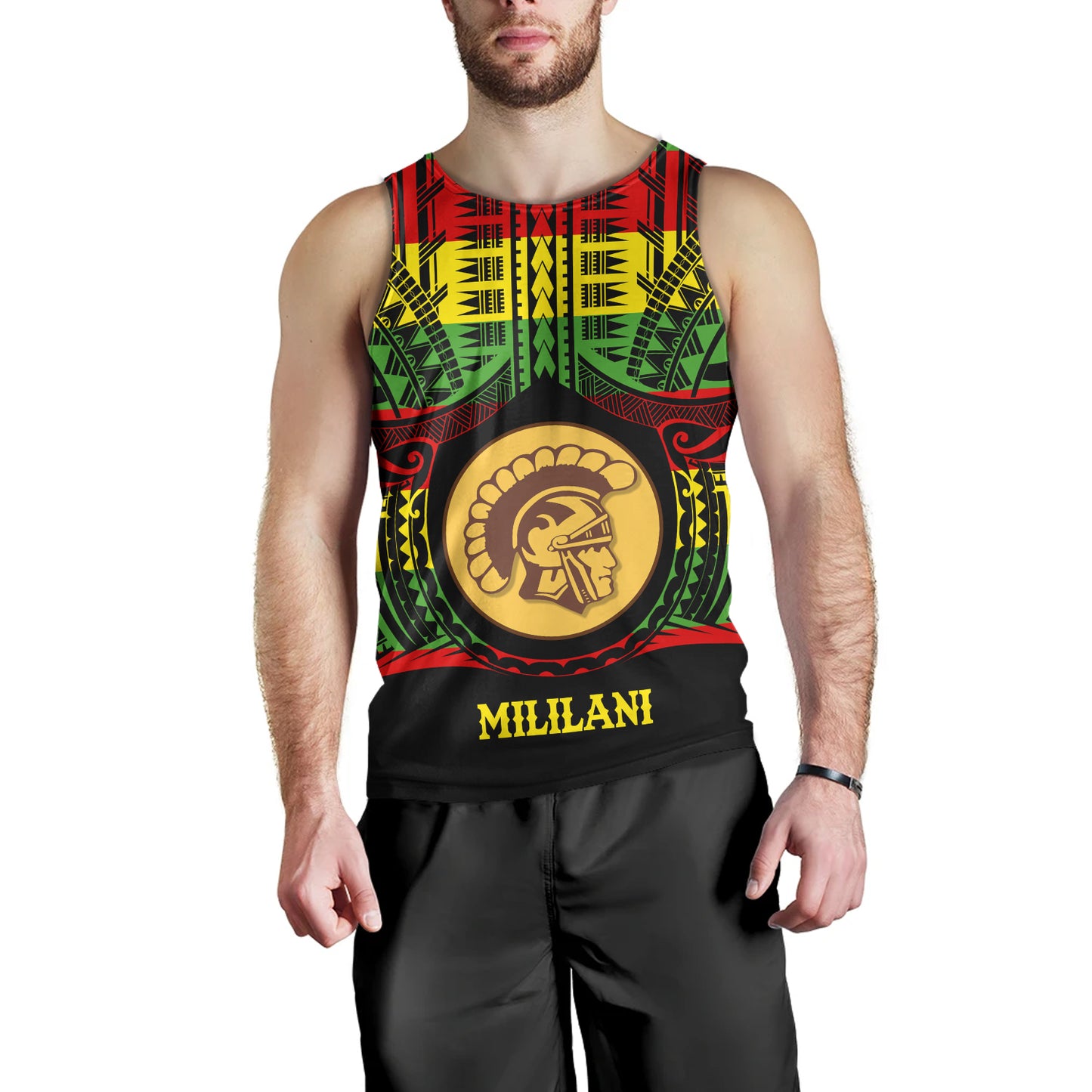 Hawaii Tank Top Mililani High School Reggae Color Polynesian