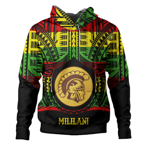 Hawaii Hoodie Mililani High School Reggae Color Polynesian