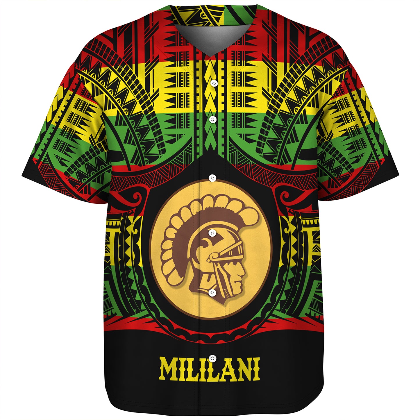 Hawaii Baseball Shirt Mililani High School Reggae Color Polynesian