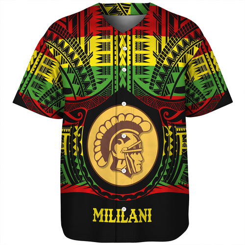 Hawaii Baseball Shirt Mililani High School Reggae Color Polynesian