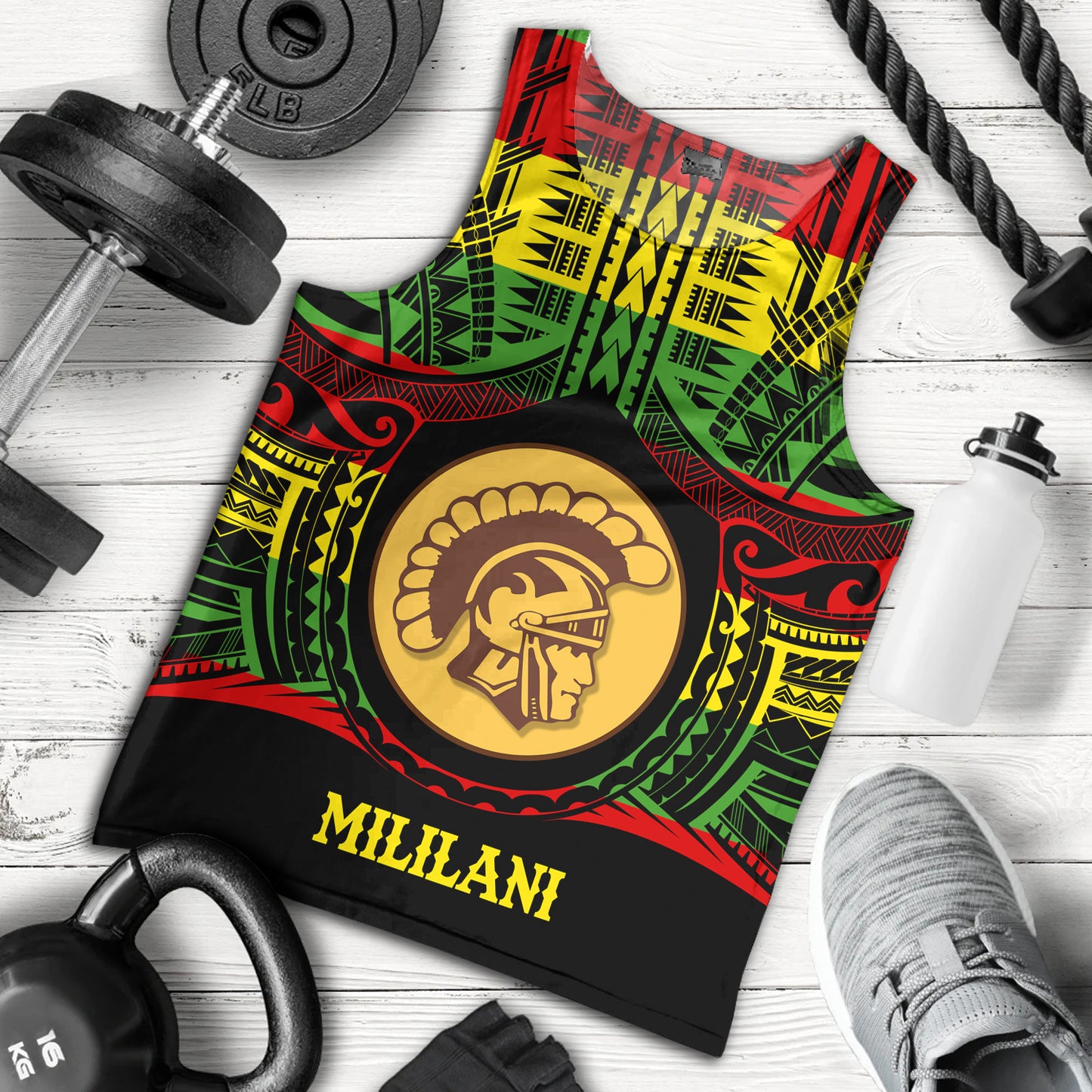 Hawaii Tank Top Mililani High School Reggae Color Polynesian