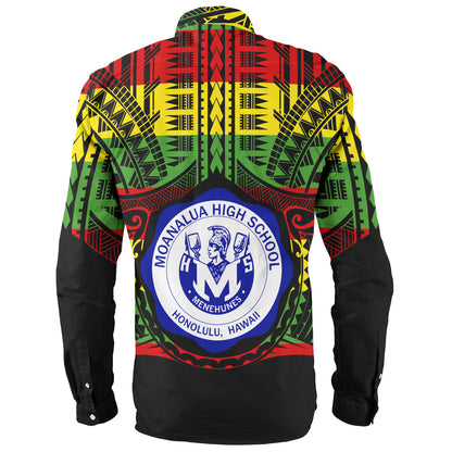 Hawaii Long Sleeve Shirt Moanalua High School Reggae Color Polynesian