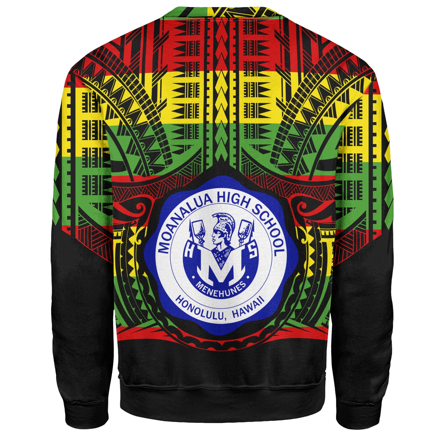 Hawaii Sweatshirt Moanalua High School Reggae Color Polynesian