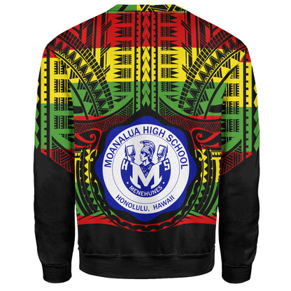 Hawaii Sweatshirt Moanalua High School Reggae Color Polynesian