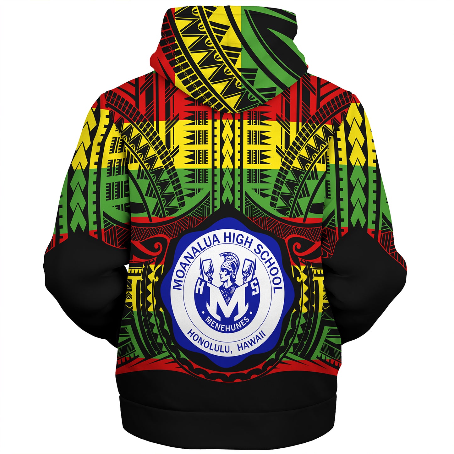 Hawaii Sherpa Hoodie Moanalua High School Reggae Color Polynesian