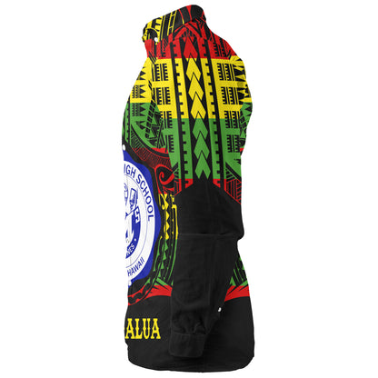 Hawaii Long Sleeve Shirt Moanalua High School Reggae Color Polynesian