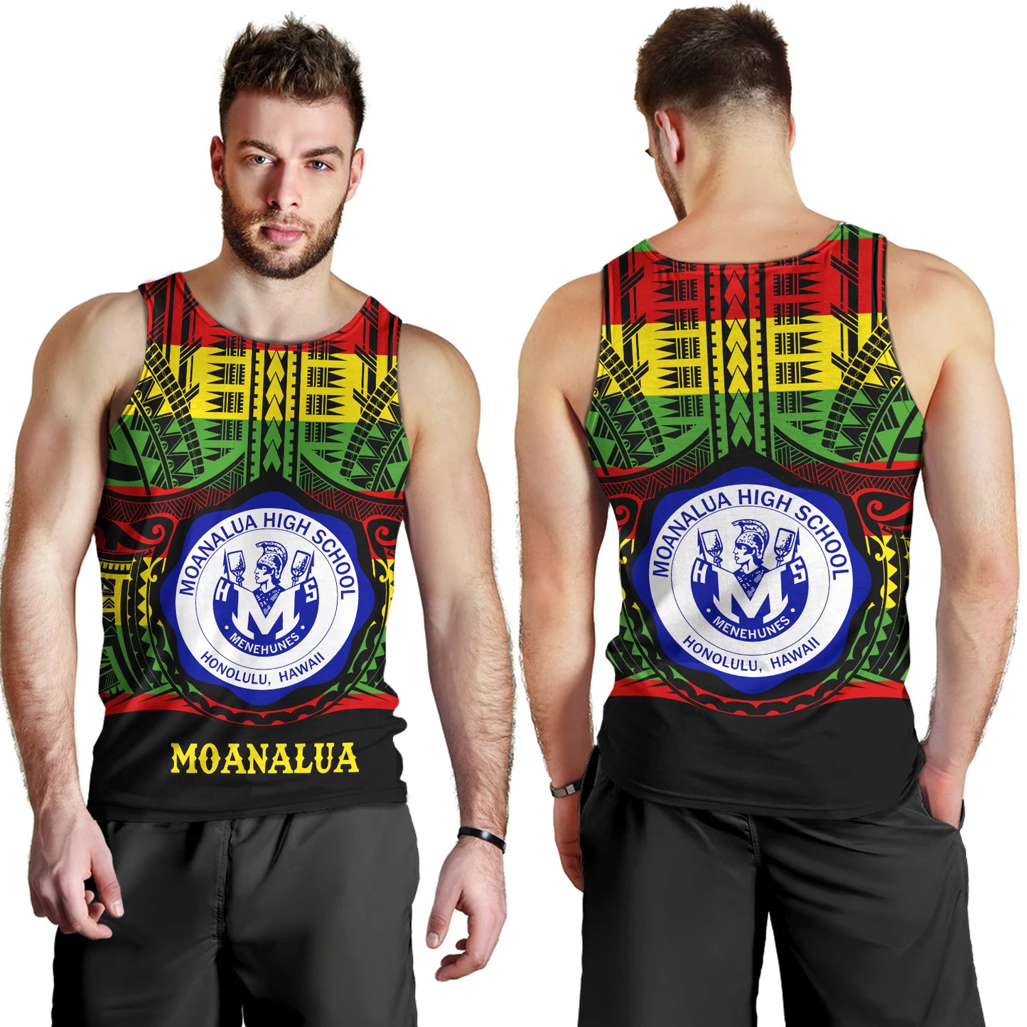 Hawaii Tank Top Moanalua High School Reggae Color Polynesian