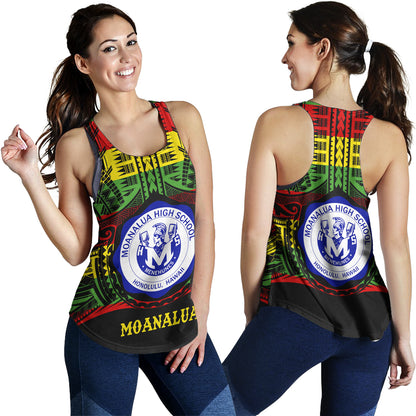 Hawaii Women Tank Moanalua High School Reggae Color Polynesian