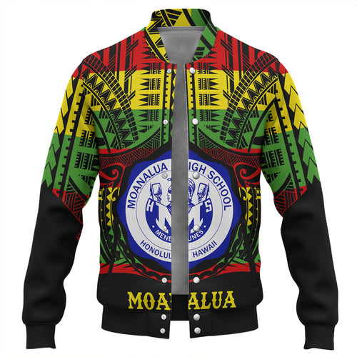 Hawaii Baseball Jacket Moanalua High School Reggae Color Polynesian