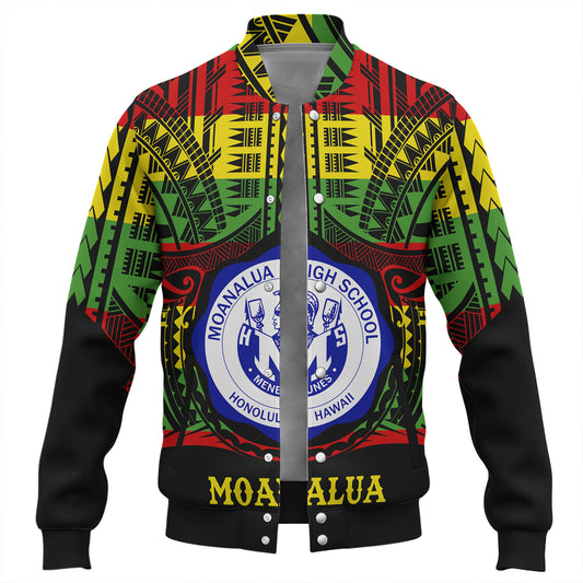 Hawaii Baseball Jacket Moanalua High School Reggae Color Polynesian