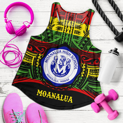 Hawaii Women Tank Moanalua High School Reggae Color Polynesian