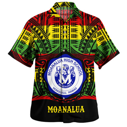 Hawaii Hawaiian Shirt Moanalua High School Reggae Color Polynesian