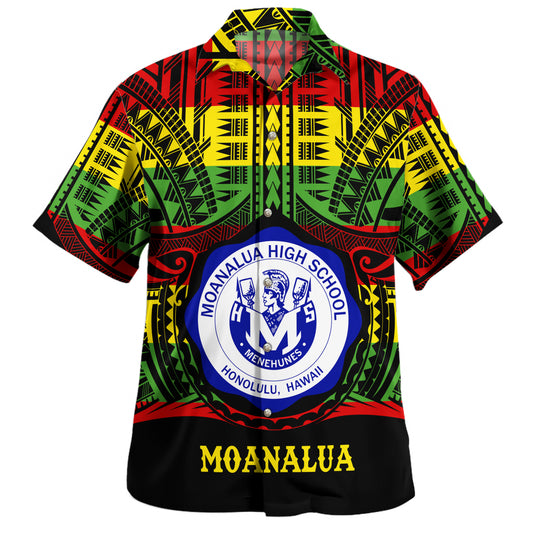 Hawaii Hawaiian Shirt Moanalua High School Reggae Color Polynesian