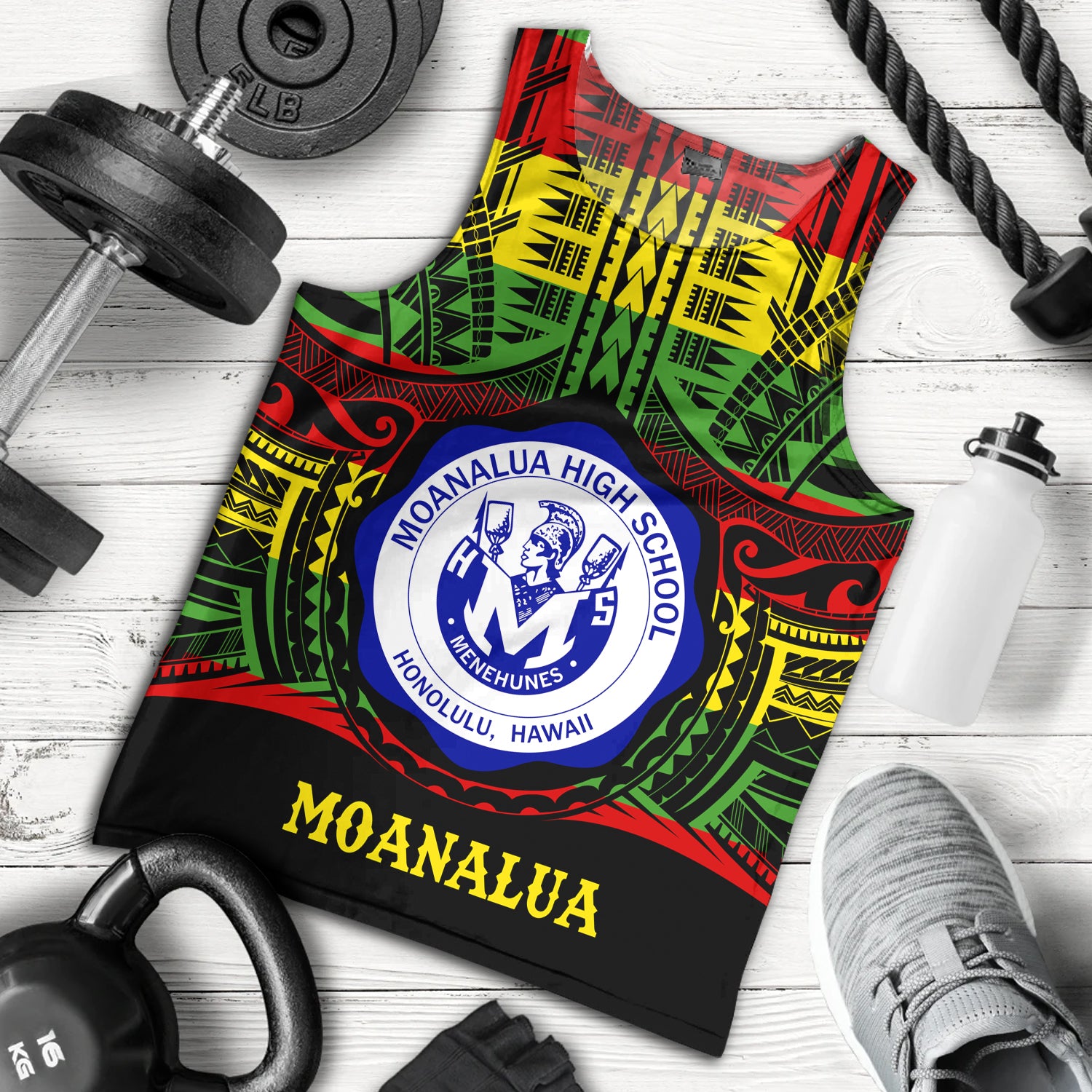 Hawaii Tank Top Moanalua High School Reggae Color Polynesian