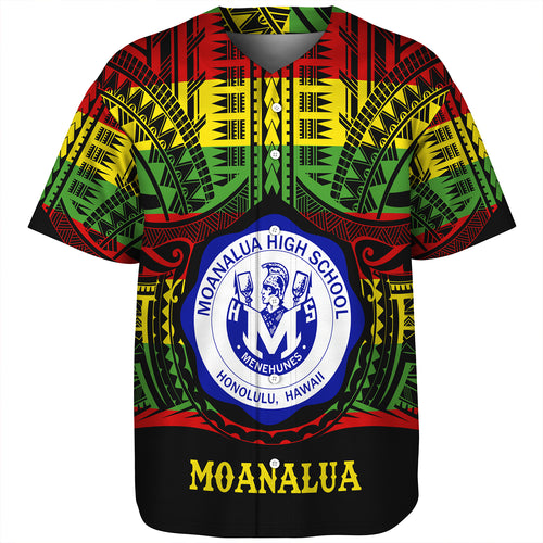 Hawaii Baseball Shirt Moanalua High School Reggae Color Polynesian