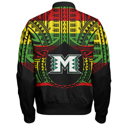 Hawaii Bomber Jacket Moloka'i High School Reggae Color Polynesian