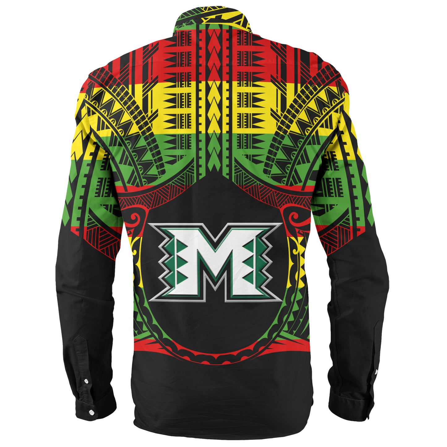 Hawaii Long Sleeve Shirt Moloka'i High School Reggae Color Polynesian