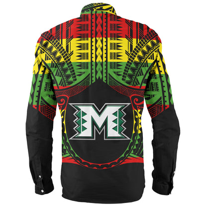 Hawaii Long Sleeve Shirt Moloka'i High School Reggae Color Polynesian