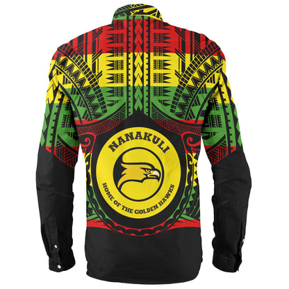 Hawaii Long Sleeve Shirt Nanakuli High and Intermediate School Reggae Color Polynesian