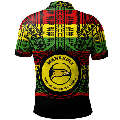 Hawaii Polo Shirt Nanakuli High and Intermediate School Reggae Color Polynesian