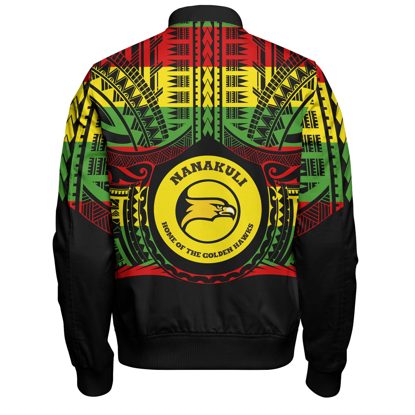 Hawaii Bomber Jacket Nanakuli High and Intermediate School Reggae Color Polynesian