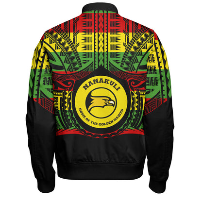 Hawaii Bomber Jacket Nanakuli High and Intermediate School Reggae Color Polynesian