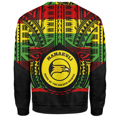 Hawaii Sweatshirt Nanakuli High and Intermediate School Reggae Color Polynesian
