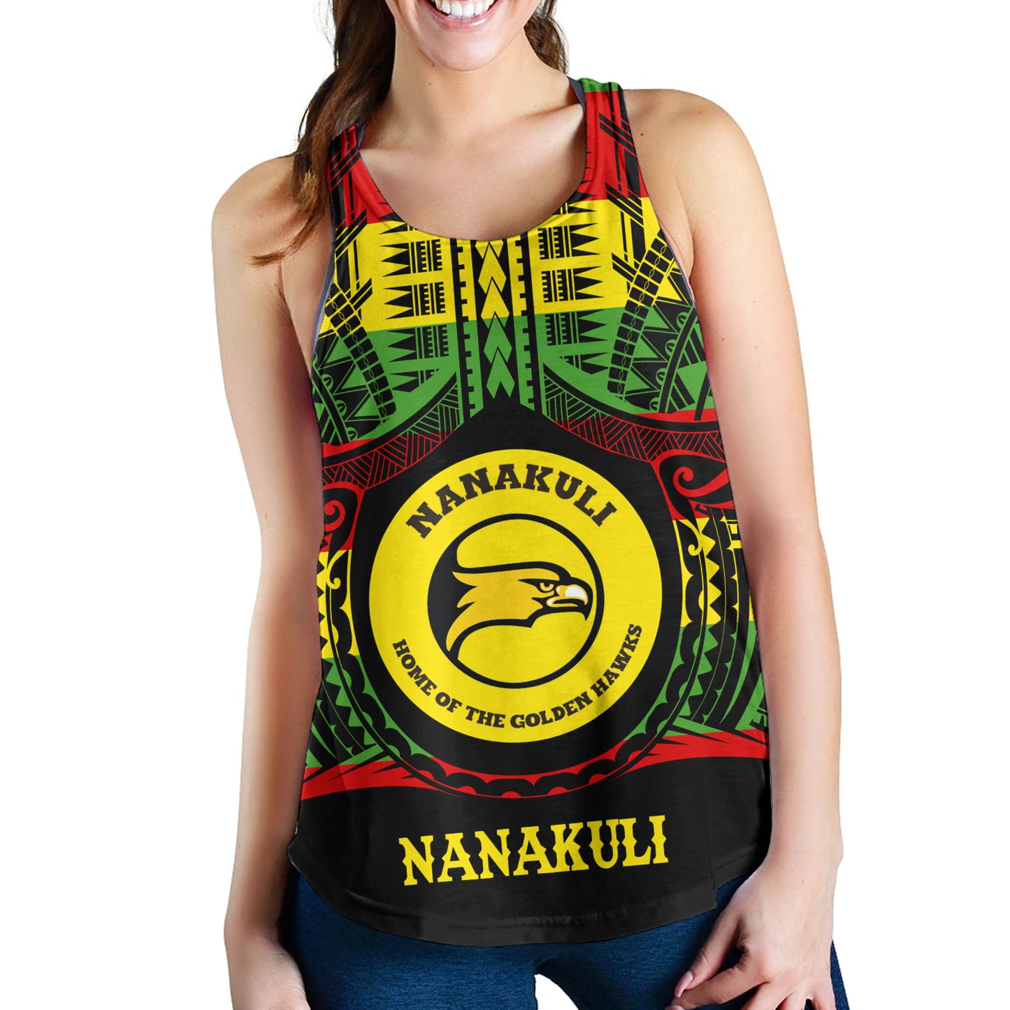 Hawaii Women Tank Nanakuli High and Intermediate School Reggae Color Polynesian