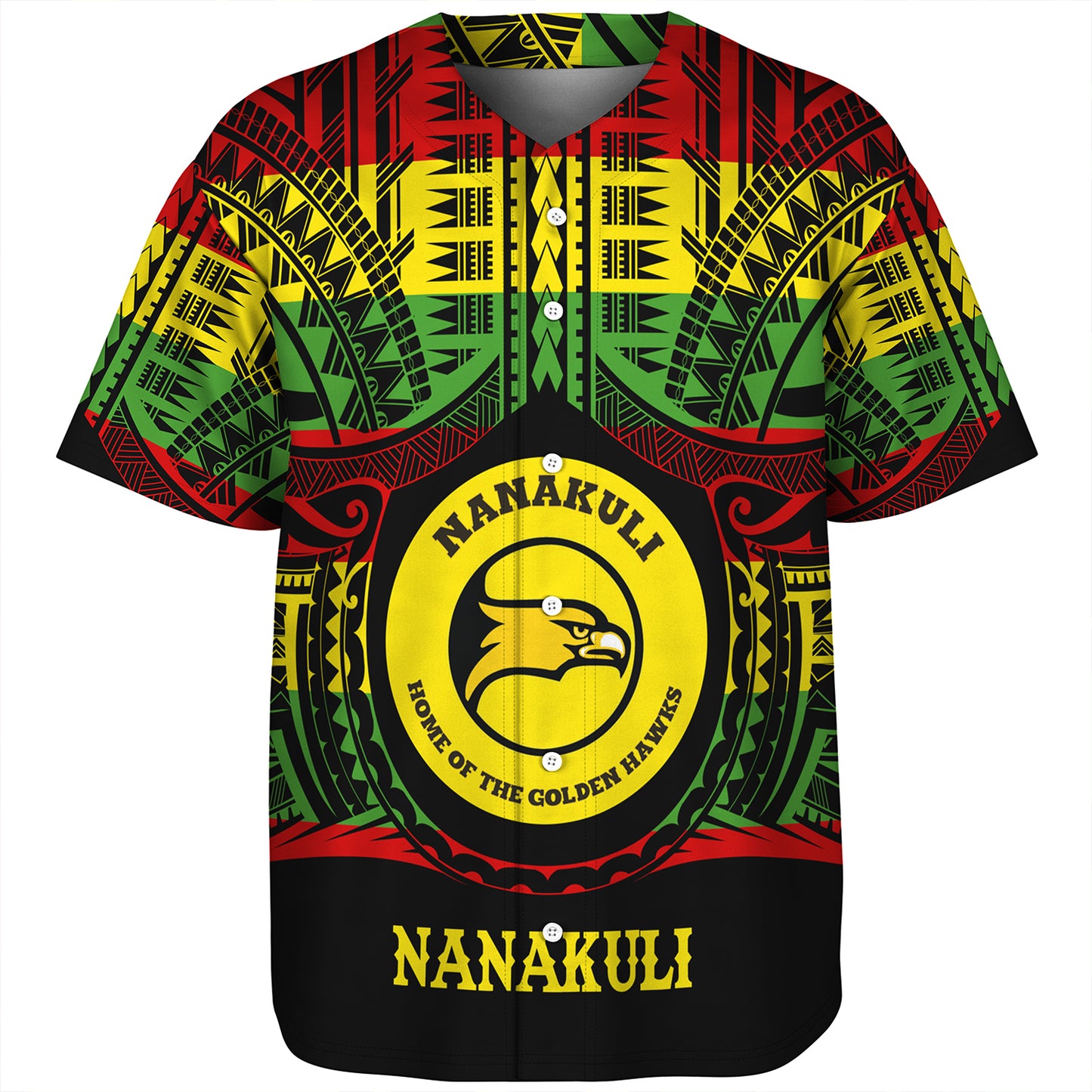 Hawaii Baseball Shirt Nanakuli High and Intermediate School Reggae Color Polynesian