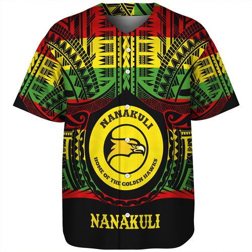 Hawaii Baseball Shirt Nanakuli High and Intermediate School Reggae Color Polynesian