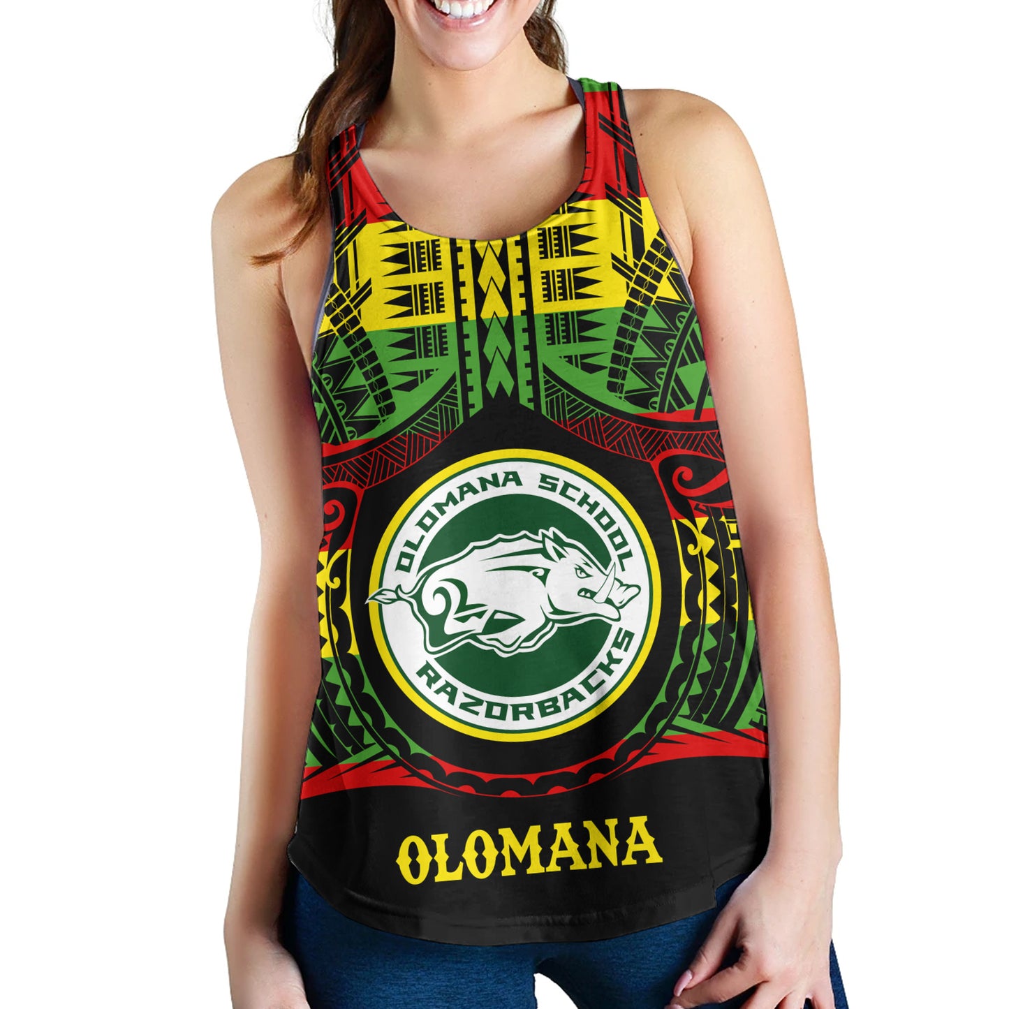 Hawaii Women Tank Olomana High School Reggae Color Polynesian