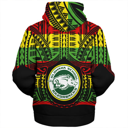 Hawaii Sherpa Hoodie Olomana High School Reggae Color Polynesian