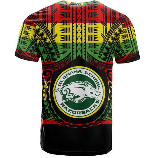 Hawaii T-Shirt Olomana High School Reggae Color Polynesian