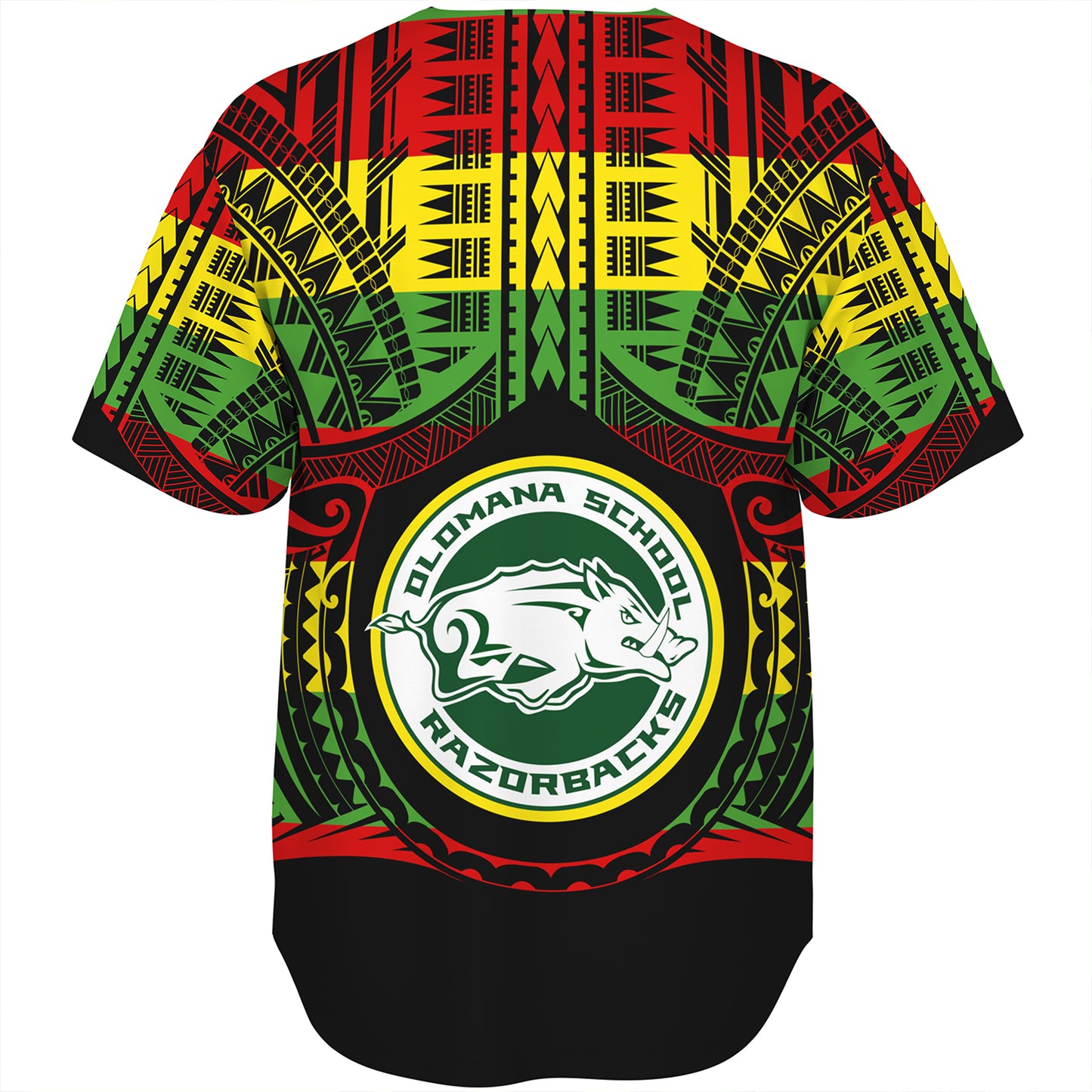 Hawaii Baseball Shirt Olomana High School Reggae Color Polynesian