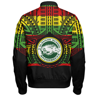Hawaii Bomber Jacket Olomana High School Reggae Color Polynesian