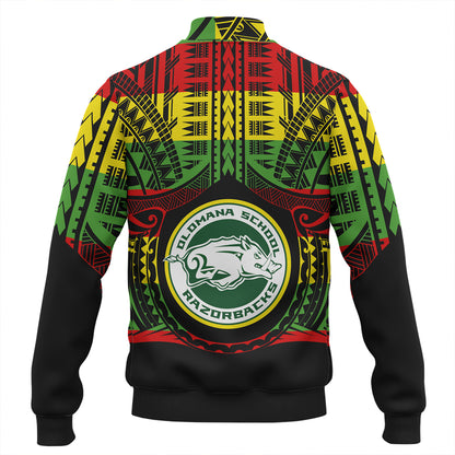 Hawaii Baseball Jacket Olomana High School Reggae Color Polynesian